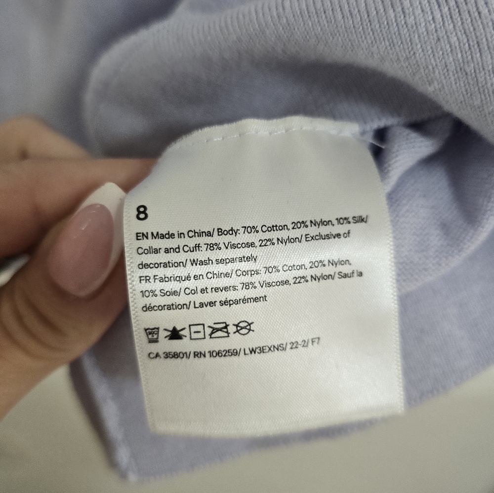 Lululemon silk blend crewneck sweater pastel blue size 8 - Picture 6 of 7